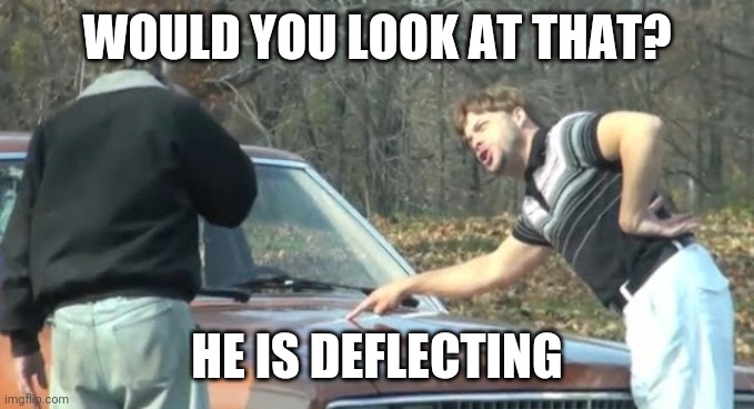 Would you look at that | WOULD YOU LOOK AT THAT? HE IS DEFLECTING | image tagged in would you look at that | made w/ Imgflip meme maker