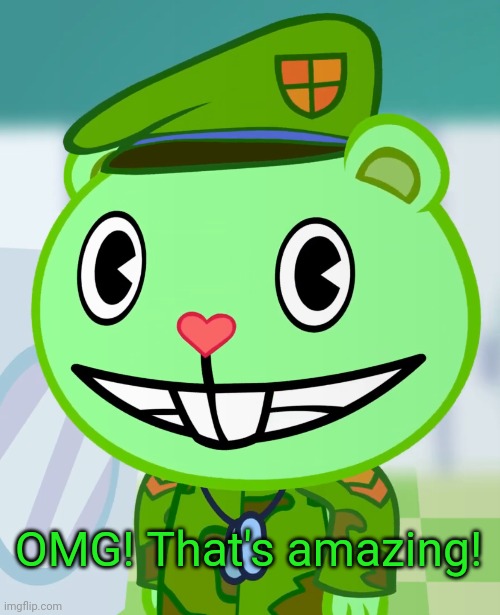 Flippy Smiles (HTF) | OMG! That's amazing! | image tagged in flippy smiles htf | made w/ Imgflip meme maker