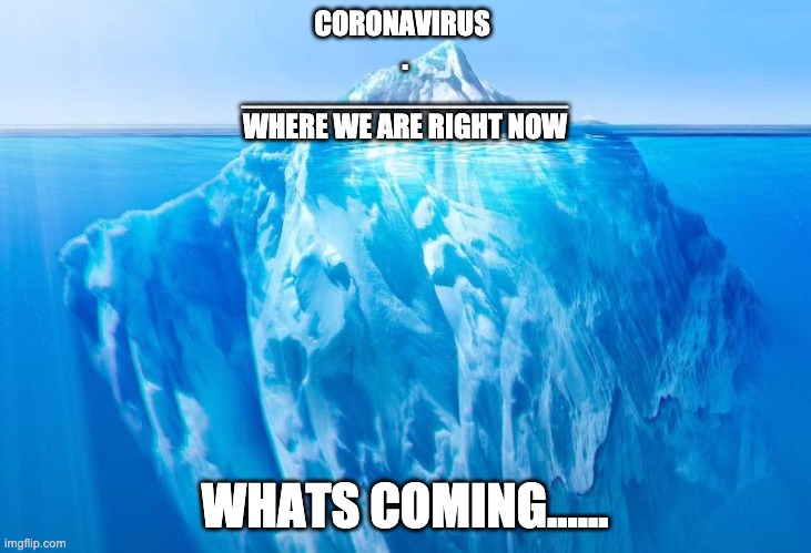 Coronavirus just the tip of the iceberg | CORONAVIRUS 
.

___________________
WHERE WE ARE RIGHT NOW; WHATS COMING...... | image tagged in coronavirus just the tip of the iceberg | made w/ Imgflip meme maker