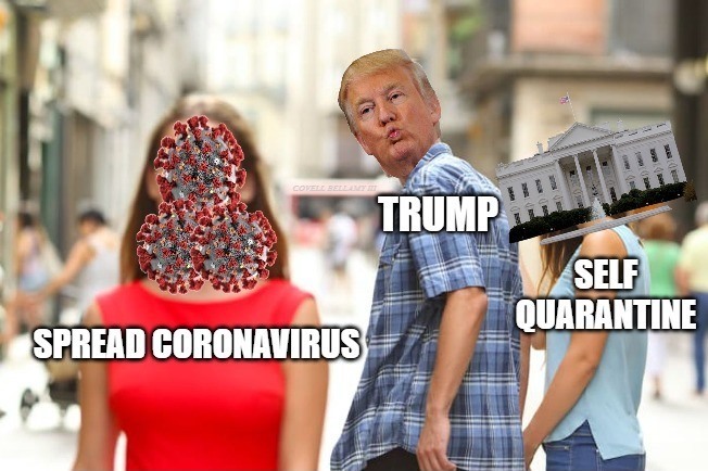 High Quality Trump Distracted Coronavirus Blank Meme Template