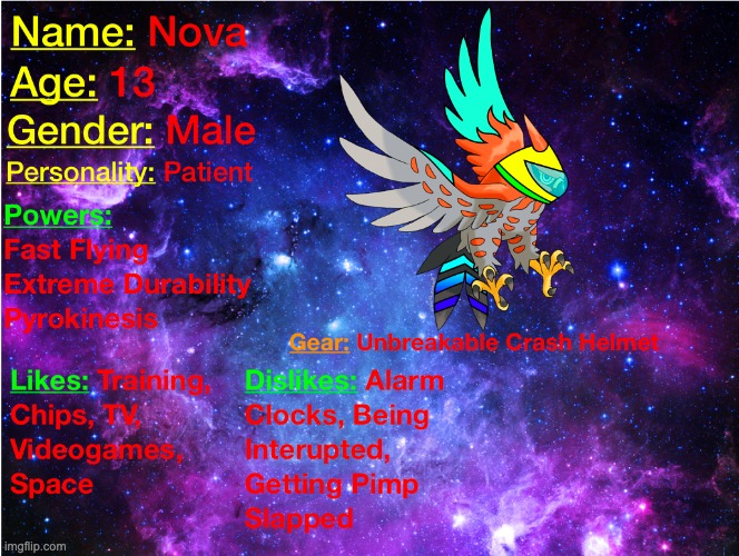 Nova's Bio! | made w/ Imgflip meme maker