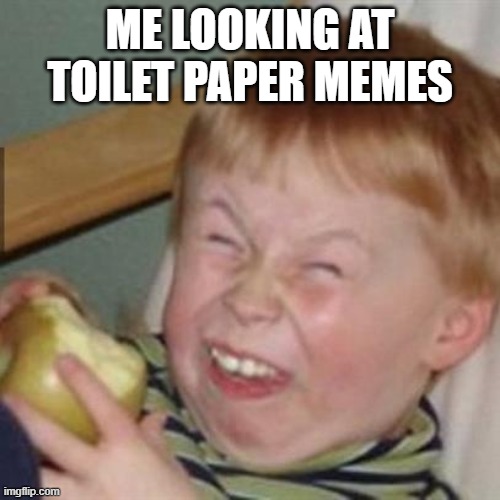 mocking laugh face | ME LOOKING AT TOILET PAPER MEMES | image tagged in mocking laugh face | made w/ Imgflip meme maker