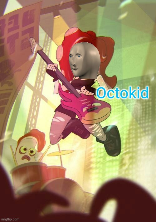 Octoling Rock and Roll | Octokid | image tagged in octoling rock and roll | made w/ Imgflip meme maker