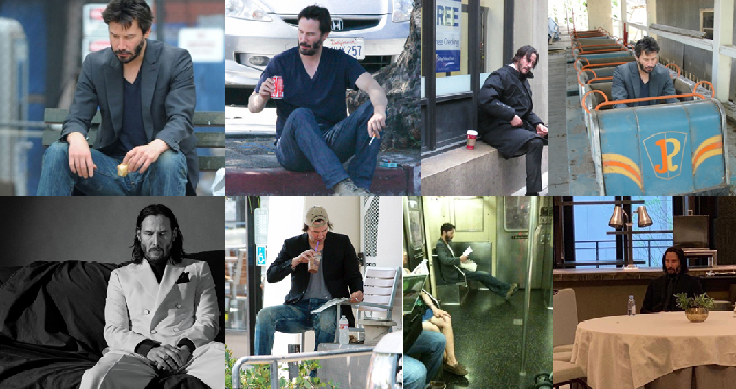High Quality Lonely Keanu Reeves Blank Meme Template