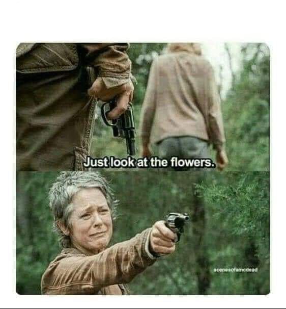 High Quality Look at the flowers Blank Meme Template