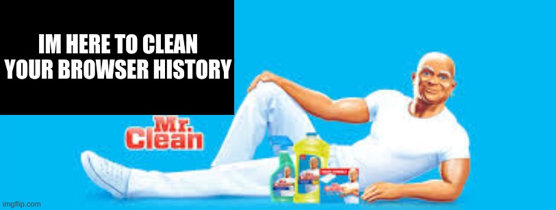 mr clean | IM HERE TO CLEAN YOUR BROWSER HISTORY | image tagged in mr clean | made w/ Imgflip meme maker