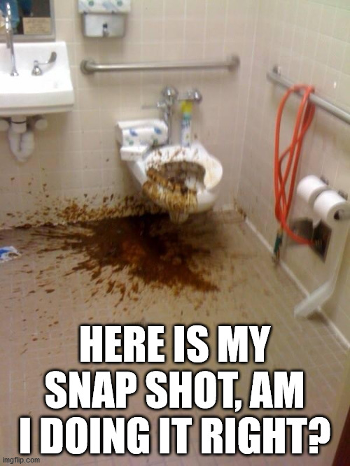 Girls poop too | HERE IS MY SNAP SHOT, AM I DOING IT RIGHT? | image tagged in girls poop too | made w/ Imgflip meme maker