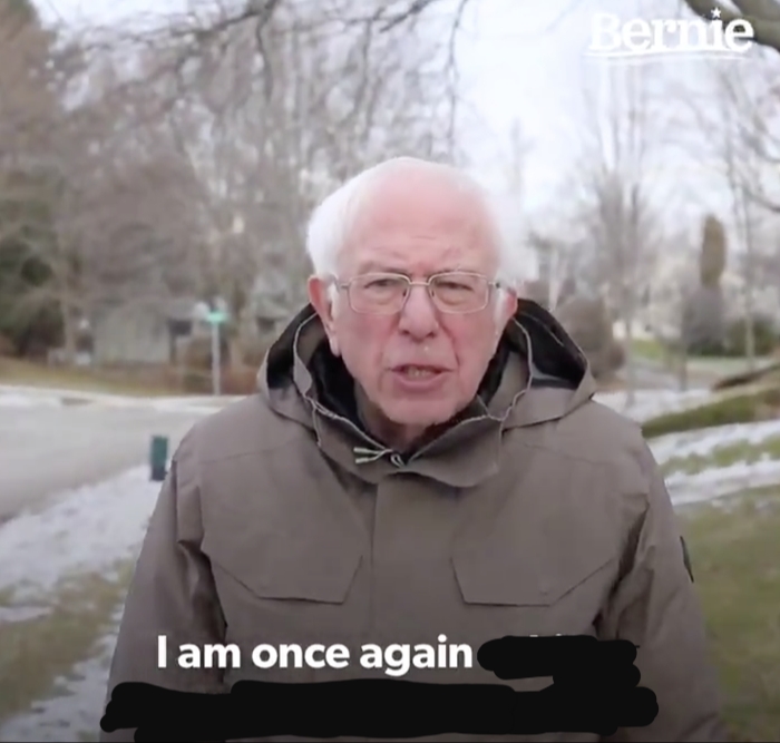 High Quality Bernie Sanders "I am once again..." Blank Meme Template