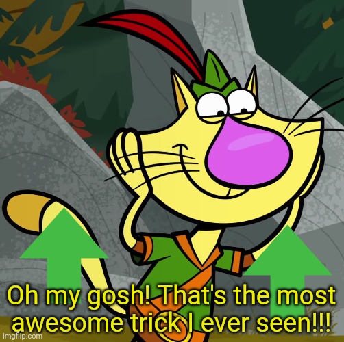 OMG! (Nature Cat) | Oh my gosh! That's the most awesome trick I ever seen!!! | image tagged in omg nature cat | made w/ Imgflip meme maker
