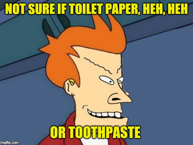 NOT SURE IF TOILET PAPER, HEH, HEH OR TOOTHPASTE | made w/ Imgflip meme maker