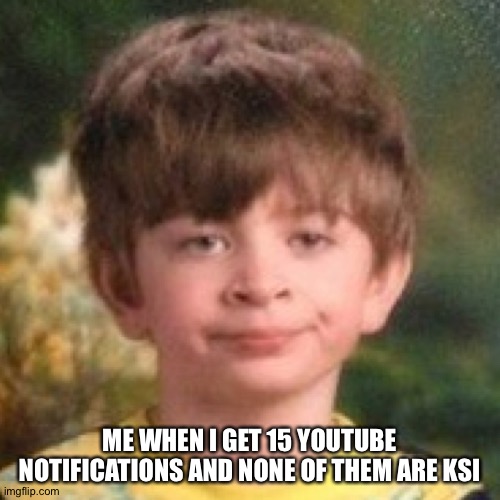 ME WHEN I GET 15 YOUTUBE NOTIFICATIONS AND NONE OF THEM ARE KSI | made w/ Imgflip meme maker
