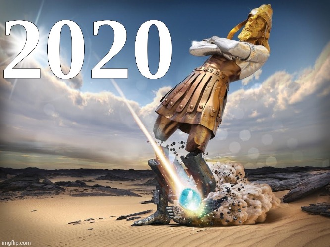 Daniel 2 Stone Destroys Great Statue | image tagged in nwo,end of the world,weapon of mass destruction,trump 2020,qanon,the great awakening | made w/ Imgflip meme maker