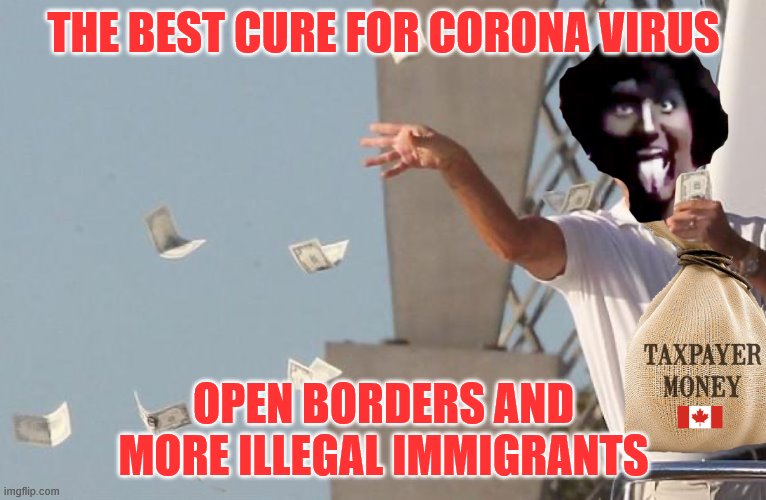 Justin Trudeau | THE BEST CURE FOR CORONA VIRUS; OPEN BORDERS AND MORE ILLEGAL IMMIGRANTS | image tagged in justin trudeau | made w/ Imgflip meme maker