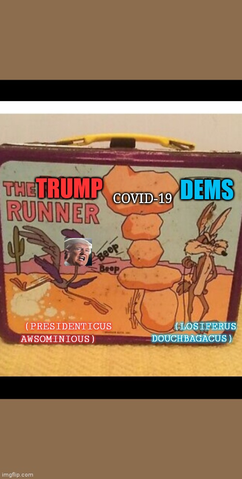 WHAT COULD POSSIBLY GO WRONG? | DEMS; TRUMP; COVID-19; (LOSIFERUS DOUCHBAGACUS); (PRESIDENTICUS AWSOMINIOUS) | image tagged in hillary lost,crying democrats,sore loser,pandemic,bad luck,stupid liberals | made w/ Imgflip meme maker
