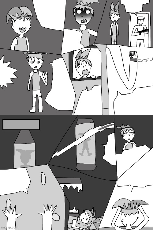 this B&W comic/manga tells the story of markus. try and guess what everyone’s saying. | made w/ Imgflip meme maker