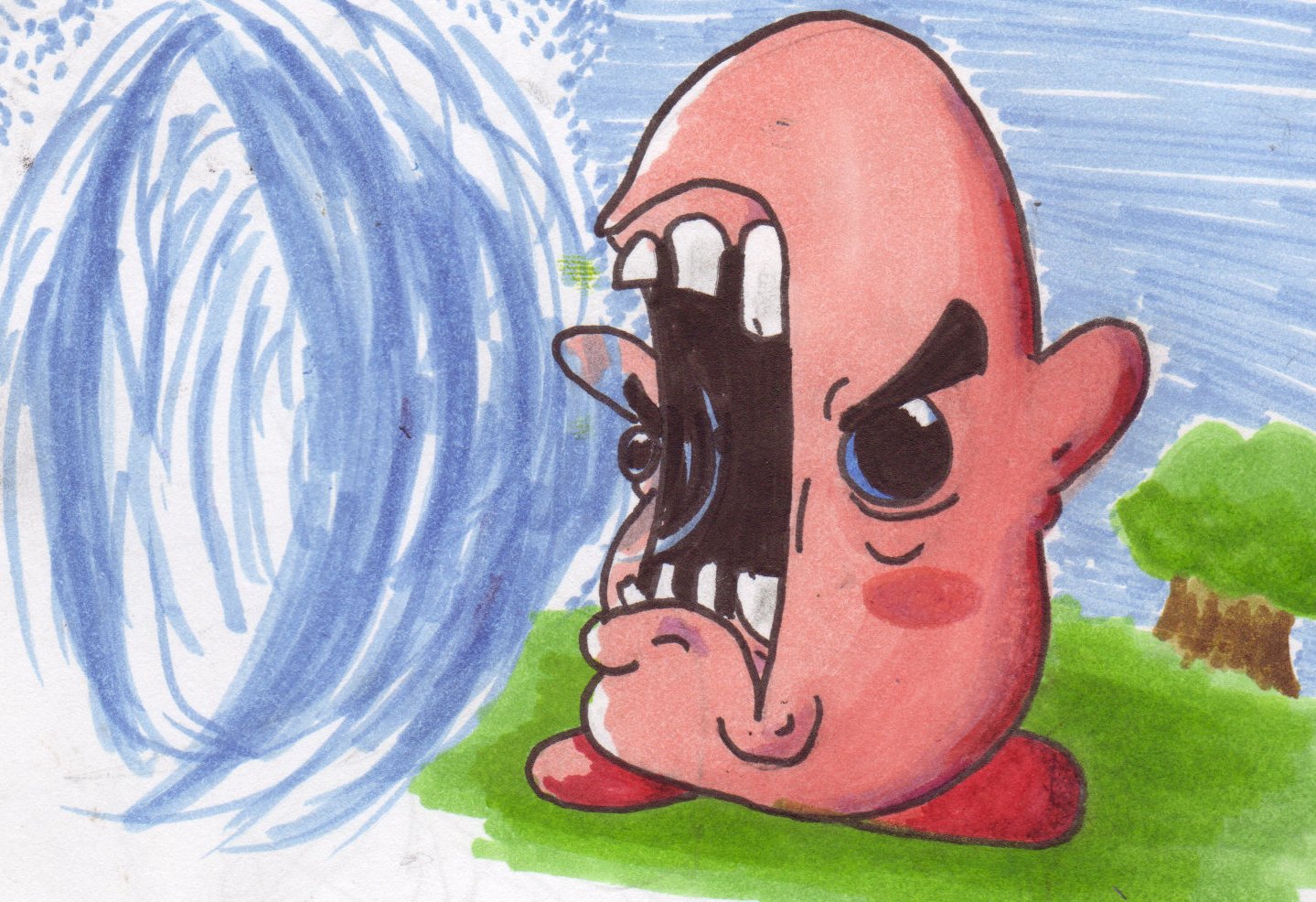 Kirby on drugs! Blank Meme Template
