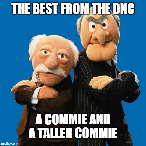 muppets old school | THE BEST FROM THE DNC; A COMMIE AND A TALLER COMMIE | image tagged in muppets old school | made w/ Imgflip meme maker