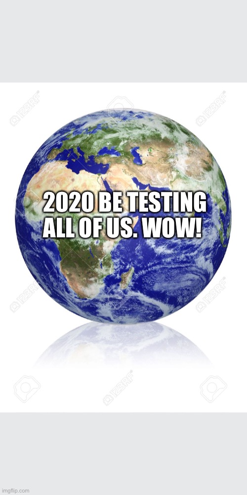 Earth Globe | 2020 BE TESTING ALL OF US. WOW! | image tagged in earth globe | made w/ Imgflip meme maker