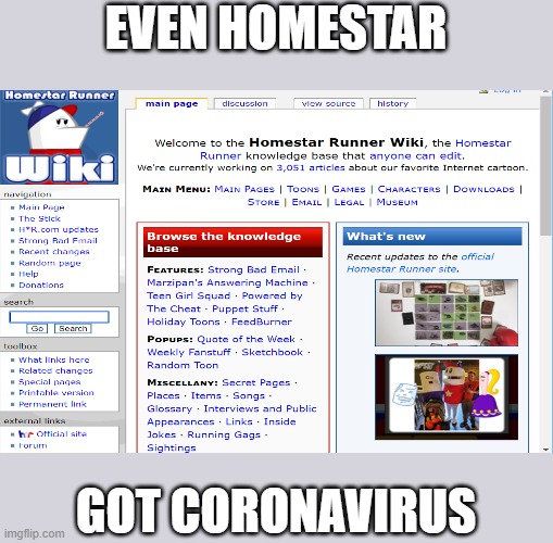 EVEN HOMESTAR; GOT CORONAVIRUS | made w/ Imgflip meme maker