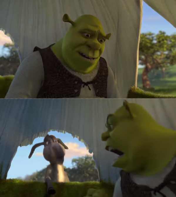 High Quality Shrek Donkey 5 Minutes Silence Blank Meme Template