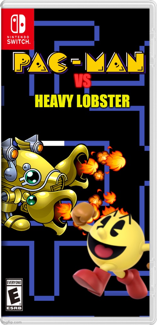 HEAVY LOBSTER; VS | image tagged in pac-man,heavy lobster,kirby,nintendo switch,pacman,memes | made w/ Imgflip meme maker