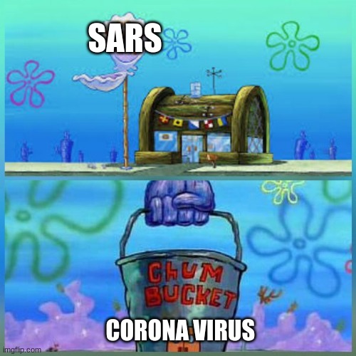 Krusty Krab Vs Chum Bucket | SARS; CORONA VIRUS | image tagged in memes,krusty krab vs chum bucket | made w/ Imgflip meme maker