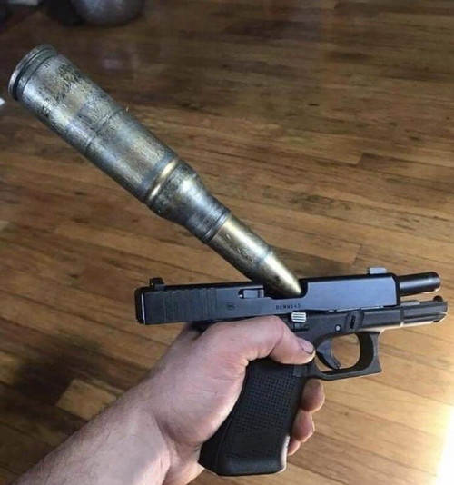 High Quality Big Bullet Small Gun Blank Meme Template