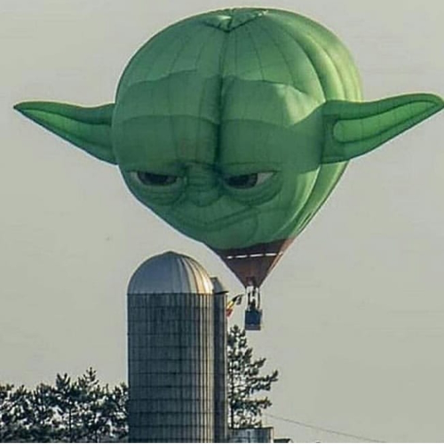 High Quality Yoda Balloon Stares At Something Blank Meme Template