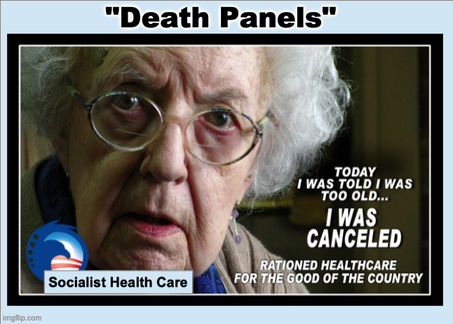 Socialist Health Care | "Death Panels" | image tagged in socialism,communist socialist,health care,death penalty,old people,democratic socialism | made w/ Imgflip meme maker