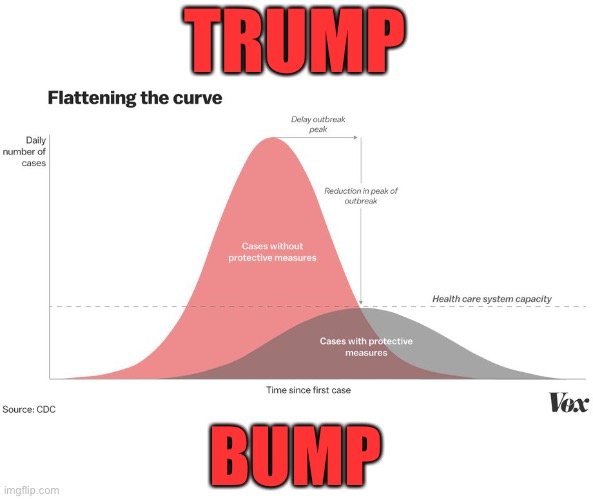 TRUMP; BUMP | image tagged in covid-19 | made w/ Imgflip meme maker
