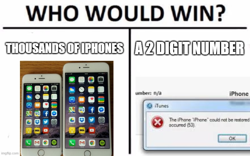THOUSANDS OF IPHONES; A 2 DIGIT NUMBER | made w/ Imgflip meme maker