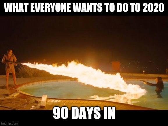 Happy new year 2020 | WHAT EVERYONE WANTS TO DO TO 2020; 90 DAYS IN | image tagged in coronavirus,2020,burn,covid-19,world,goodbye | made w/ Imgflip meme maker