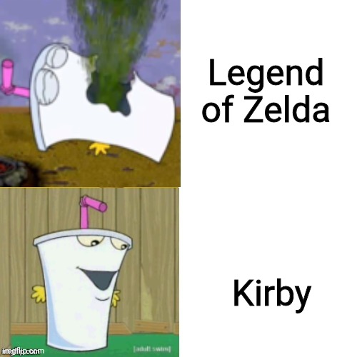 Master Shake Hotline bling | Legend of Zelda Kirby | image tagged in master shake hotline bling | made w/ Imgflip meme maker