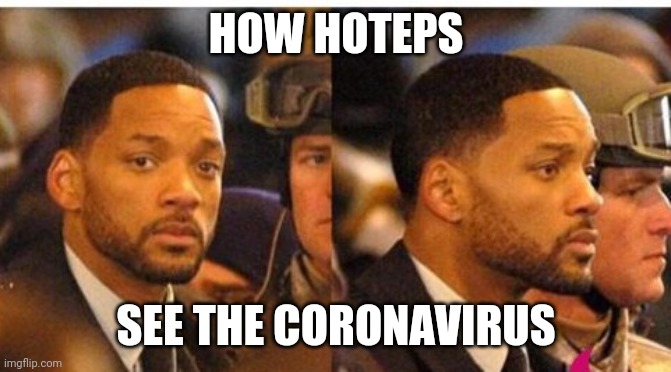 Told u | HOW HOTEPS; SEE THE CORONAVIRUS | image tagged in coronavirus,will smith,black | made w/ Imgflip meme maker