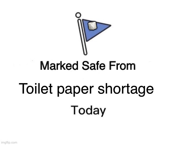 Marked Safe From Meme | 🧻; Toilet paper shortage | image tagged in memes,marked safe from | made w/ Imgflip meme maker