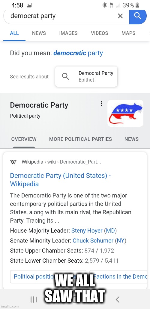 What's going on at Google? | WE ALL SAW THAT | image tagged in google,democrats,rats | made w/ Imgflip meme maker