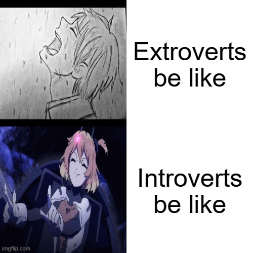 Students during the coronavirus | Extroverts be like; Introverts be like | image tagged in memes,drake hotline bling,funny,anime,school,coronavirus | made w/ Imgflip meme maker