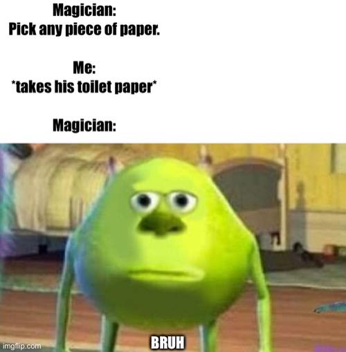  BRUH | image tagged in mike wasowski sully face swap | made w/ Imgflip meme maker