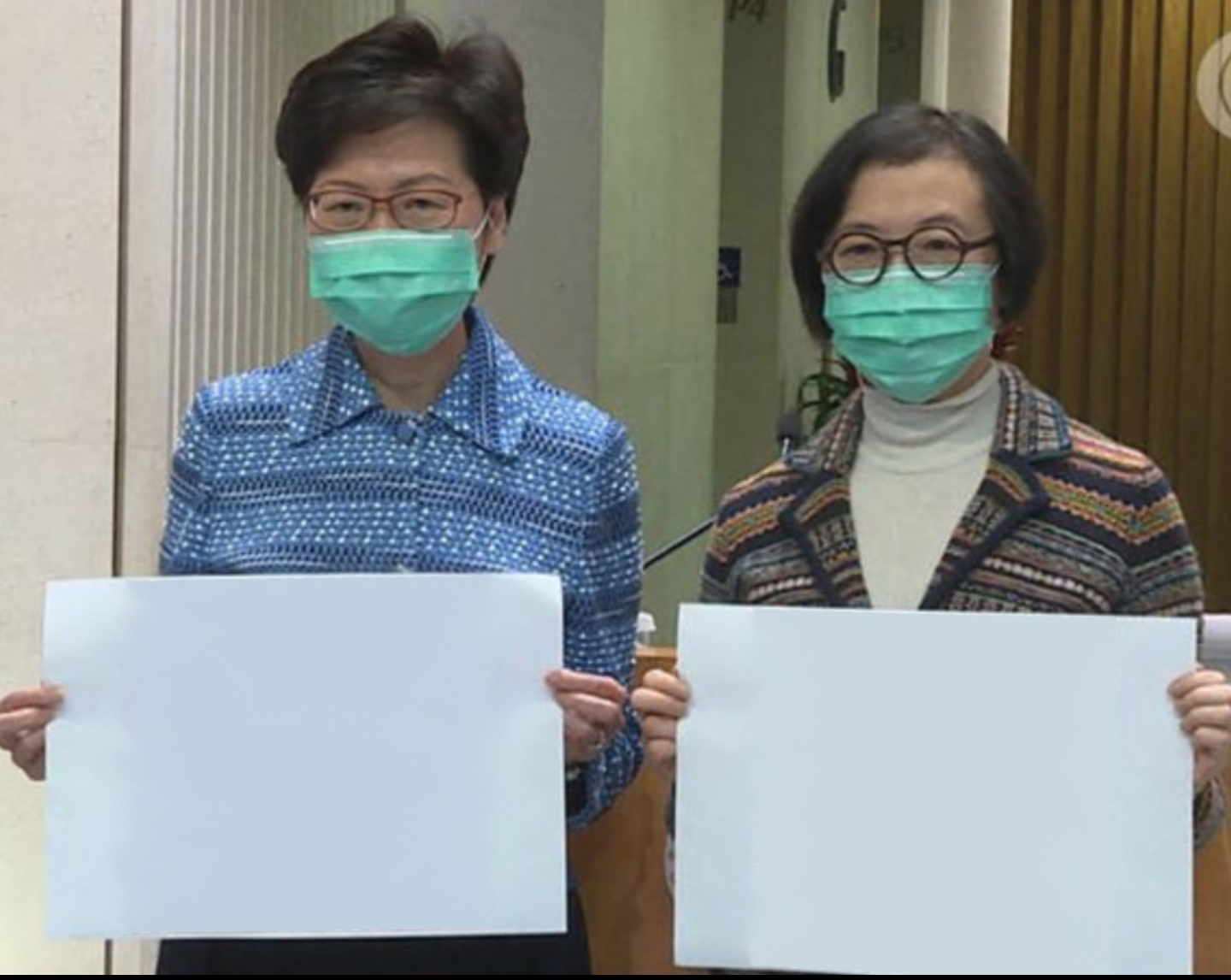 High Quality Carrie Lam message Blank Meme Template