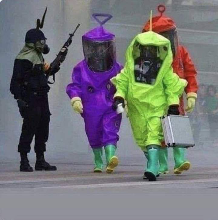 Teletubbie hazmat Blank Meme Template