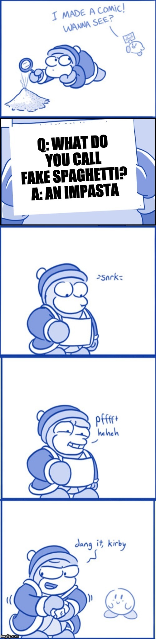 ;) | image tagged in kirby's comic | made w/ Imgflip meme maker