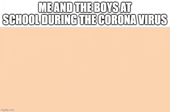 ME AND THE BOYS AT SCHOOL DURING THE CORONA VIRUS | image tagged in coronavirus | made w/ Imgflip meme maker