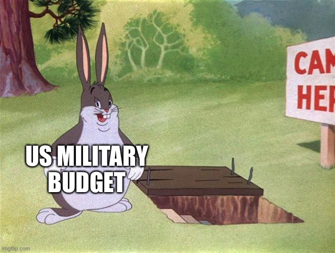 Big Chungus | US MILITARY BUDGET | image tagged in big chungus | made w/ Imgflip meme maker