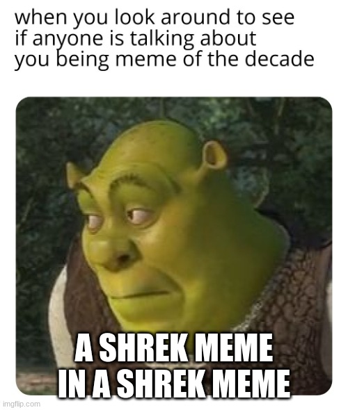 A SHREK MEME IN A SHREK MEME | image tagged in shrek,shrek meme,shrek meme in a shrek meme,funny meme | made w/ Imgflip meme maker