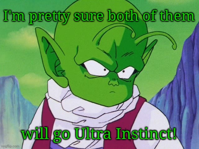 Quoter Dende (DBZ) | I'm pretty sure both of them will go Ultra Instinct! | image tagged in quoter dende dbz | made w/ Imgflip meme maker