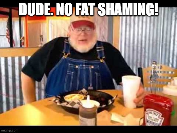 DUDE. NO FAT SHAMING! | made w/ Imgflip meme maker
