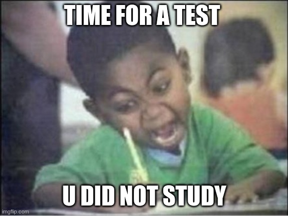Last 5 Minutes | TIME FOR A TEST; U DID NOT STUDY | image tagged in last 5 minutes | made w/ Imgflip meme maker