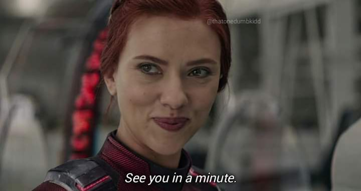 Black widow see you in a minute Blank Meme Template