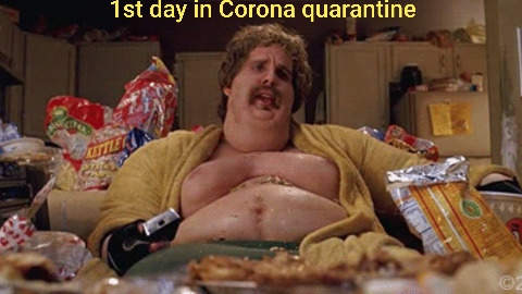 First day into Corona quarantine Blank Meme Template