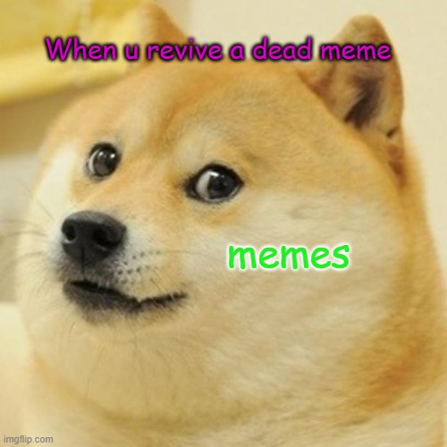 Doge | When u revive a dead meme; memes | image tagged in memes,doge | made w/ Imgflip meme maker